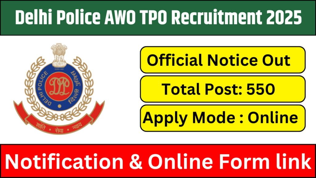 Delhi Police AWO TPO Recruitment 2025