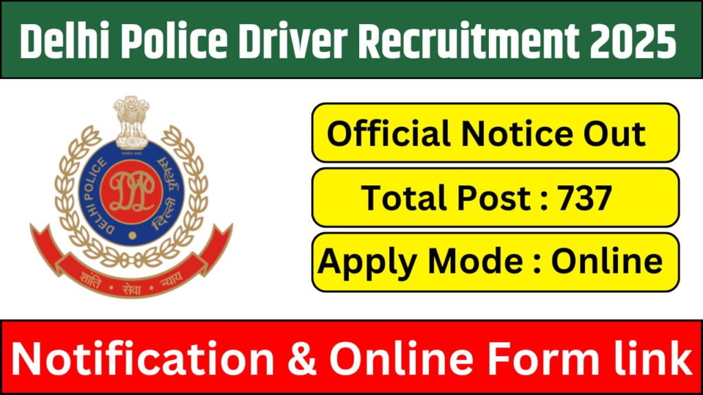 Delhi Police Driver Recruitment 2025 