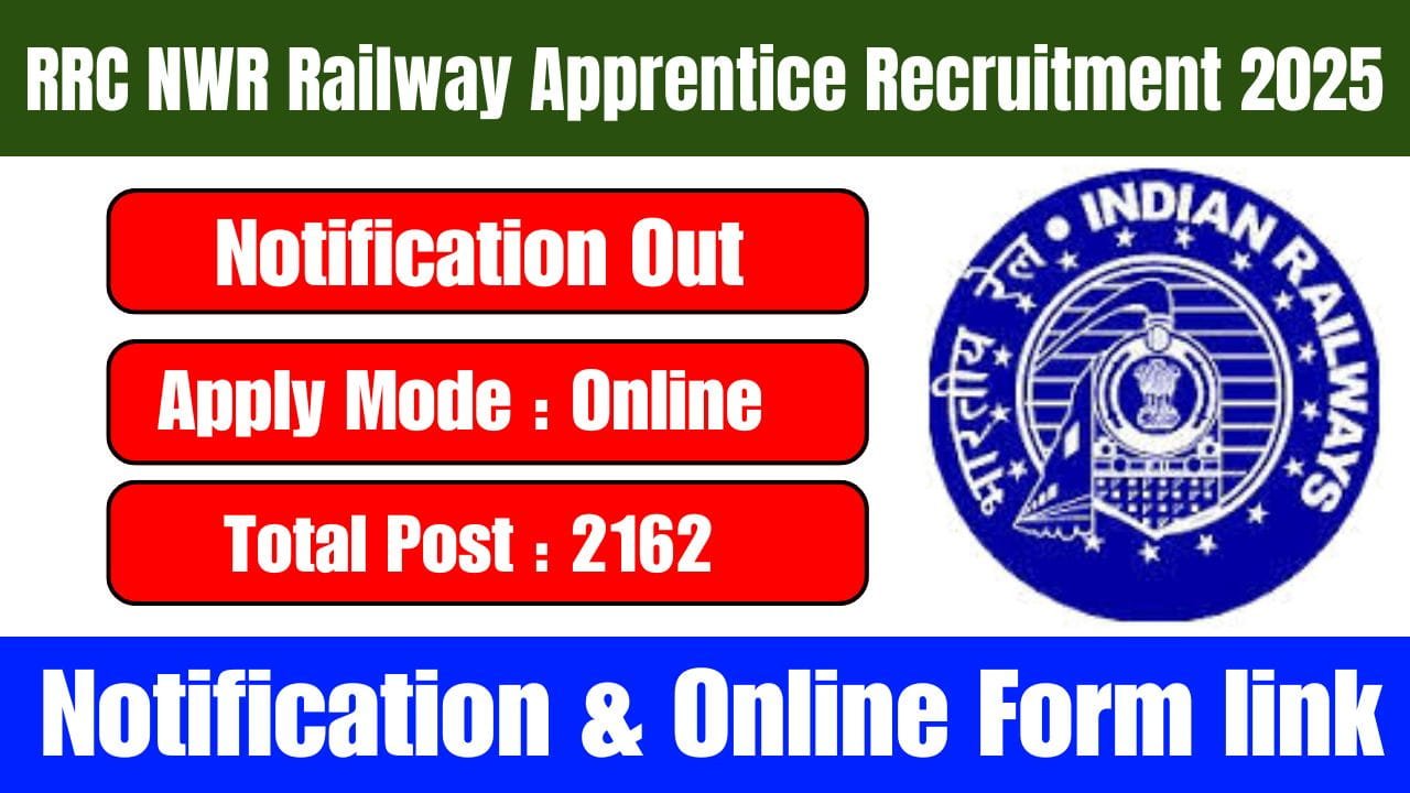 RRC NWR Railway Apprentice Recruitment 2025 