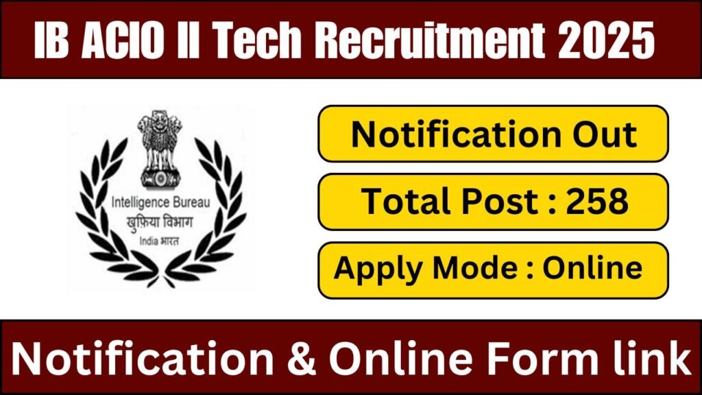 IB ACIO II Tech Recruitment 2025