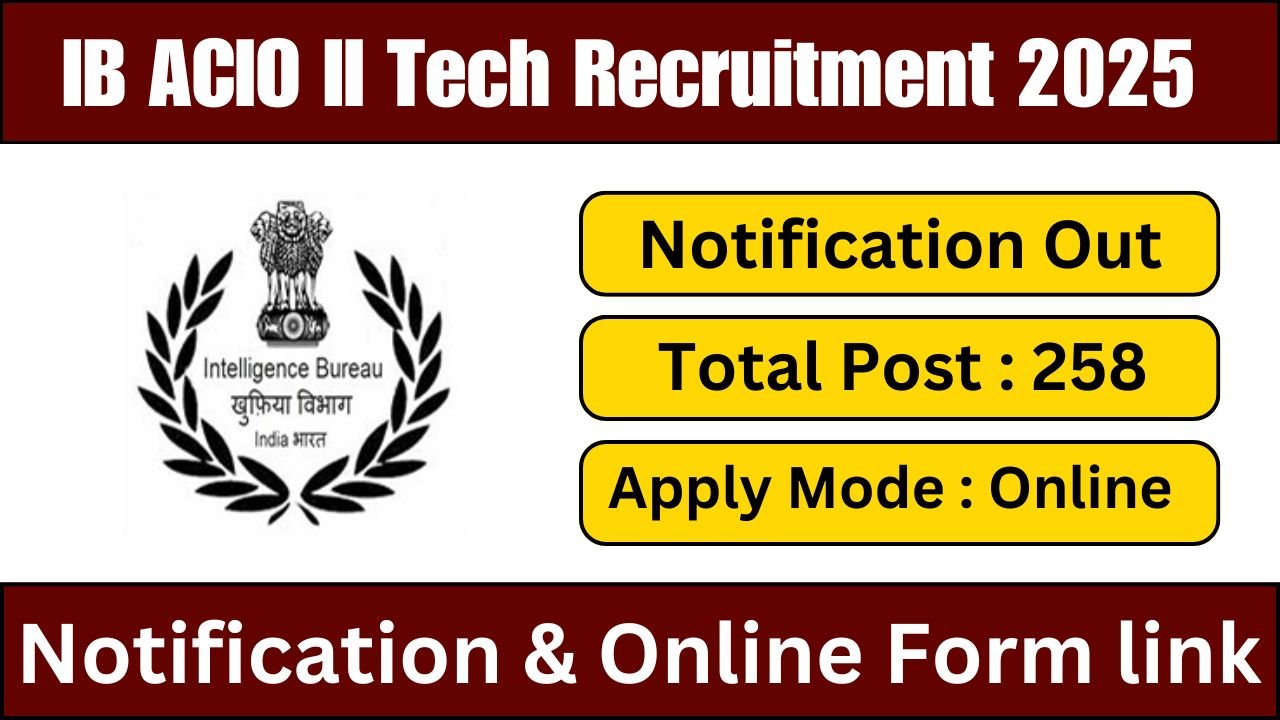IB ACIO II Tech Recruitment 2025