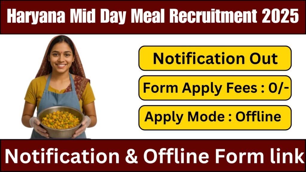 Haryana Mid Day Meal Recruitment 2025