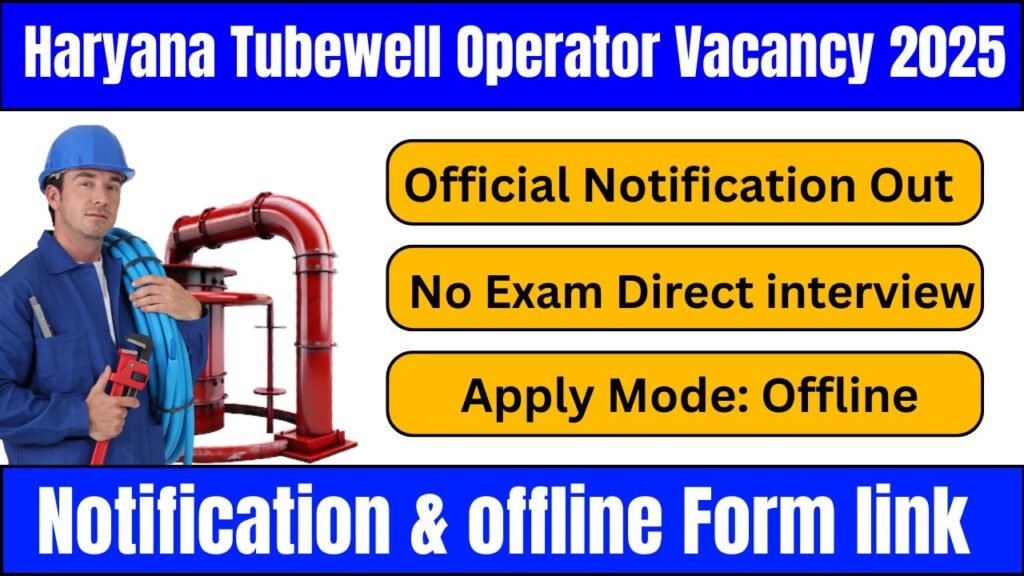 Haryana Tubewell Operator Recruitment 2025