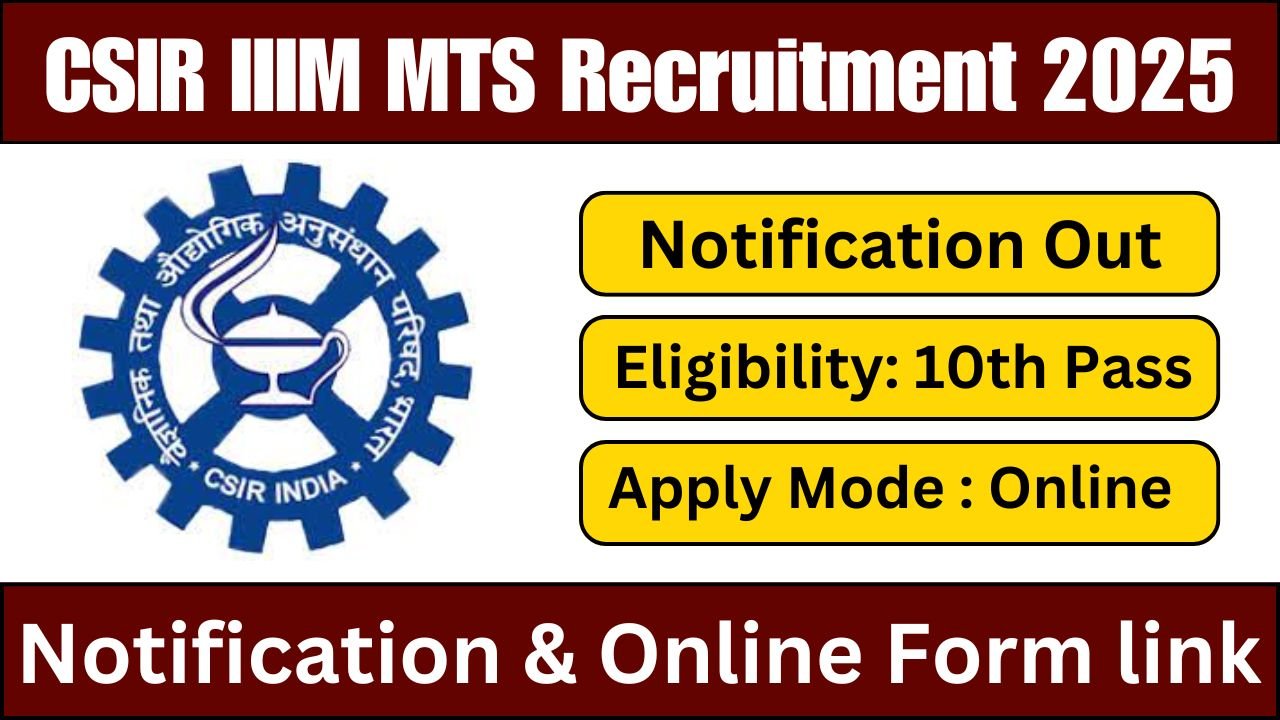 CSIR IIIM MTS Recruitment 2025