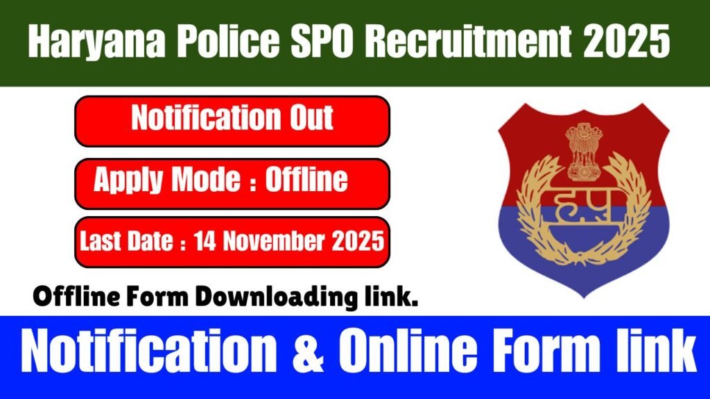 Haryana Police SPO Recruitment 2025