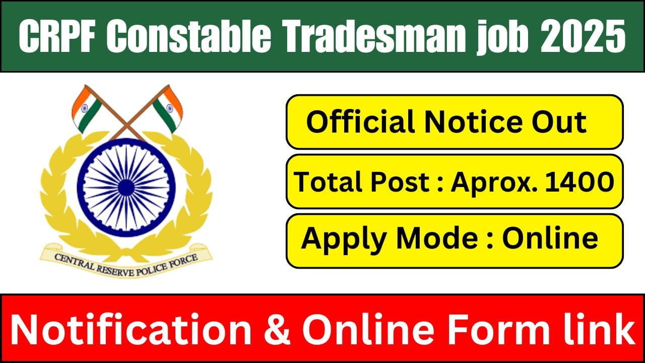 CRPF Constable Tradesman Recruitment 2025