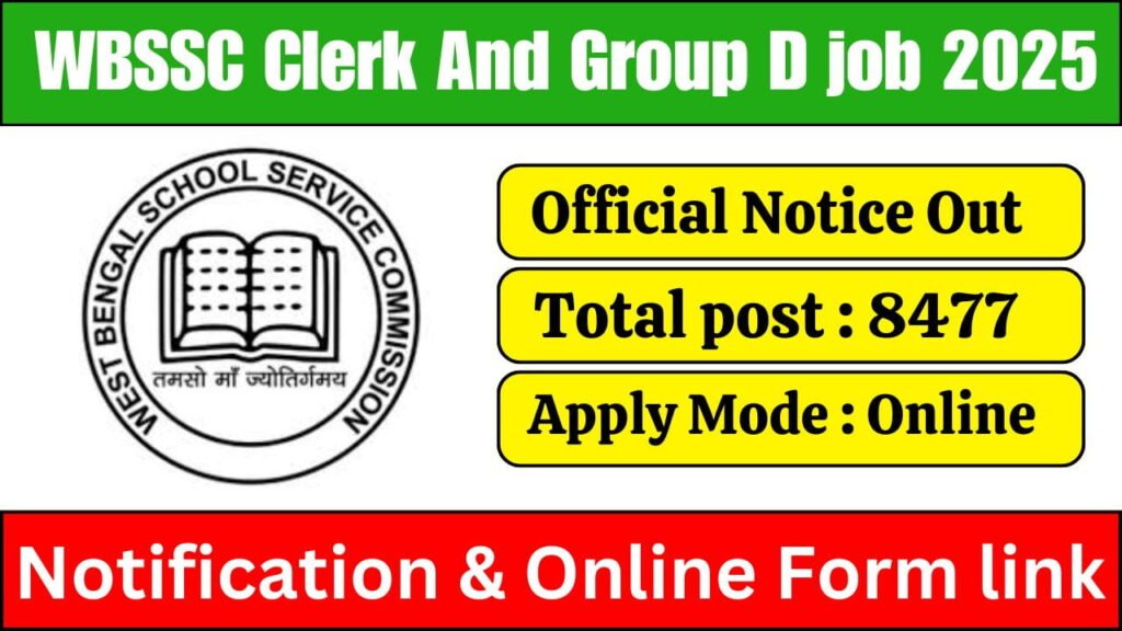 WBSSC Clerk And Group D Recruitment 2025
