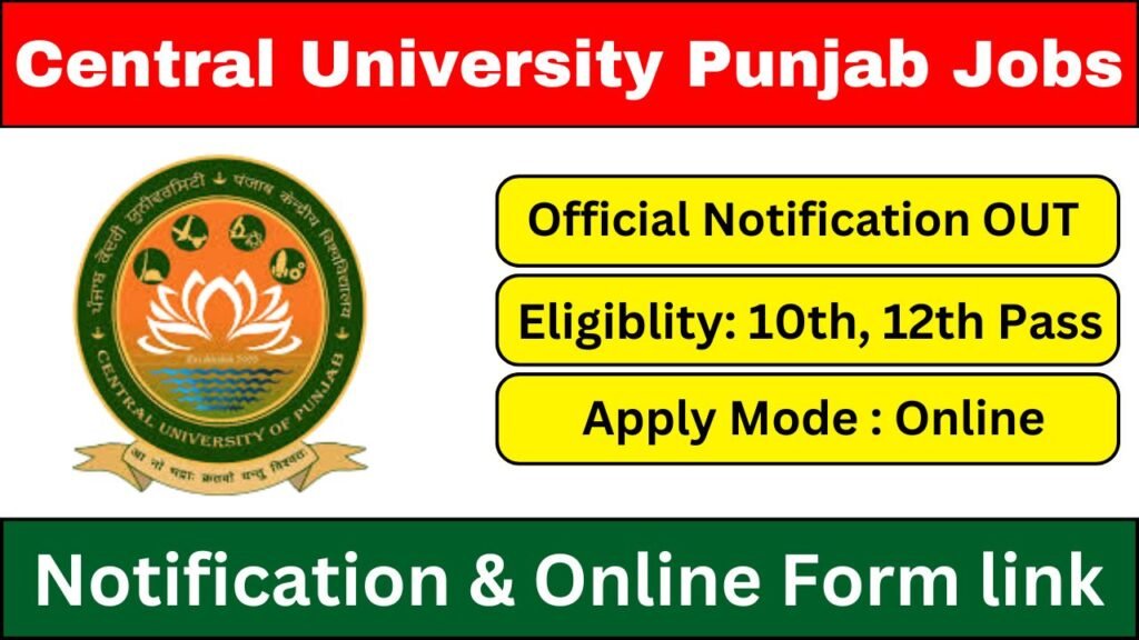 Central University Punjab Recruitment 2025
