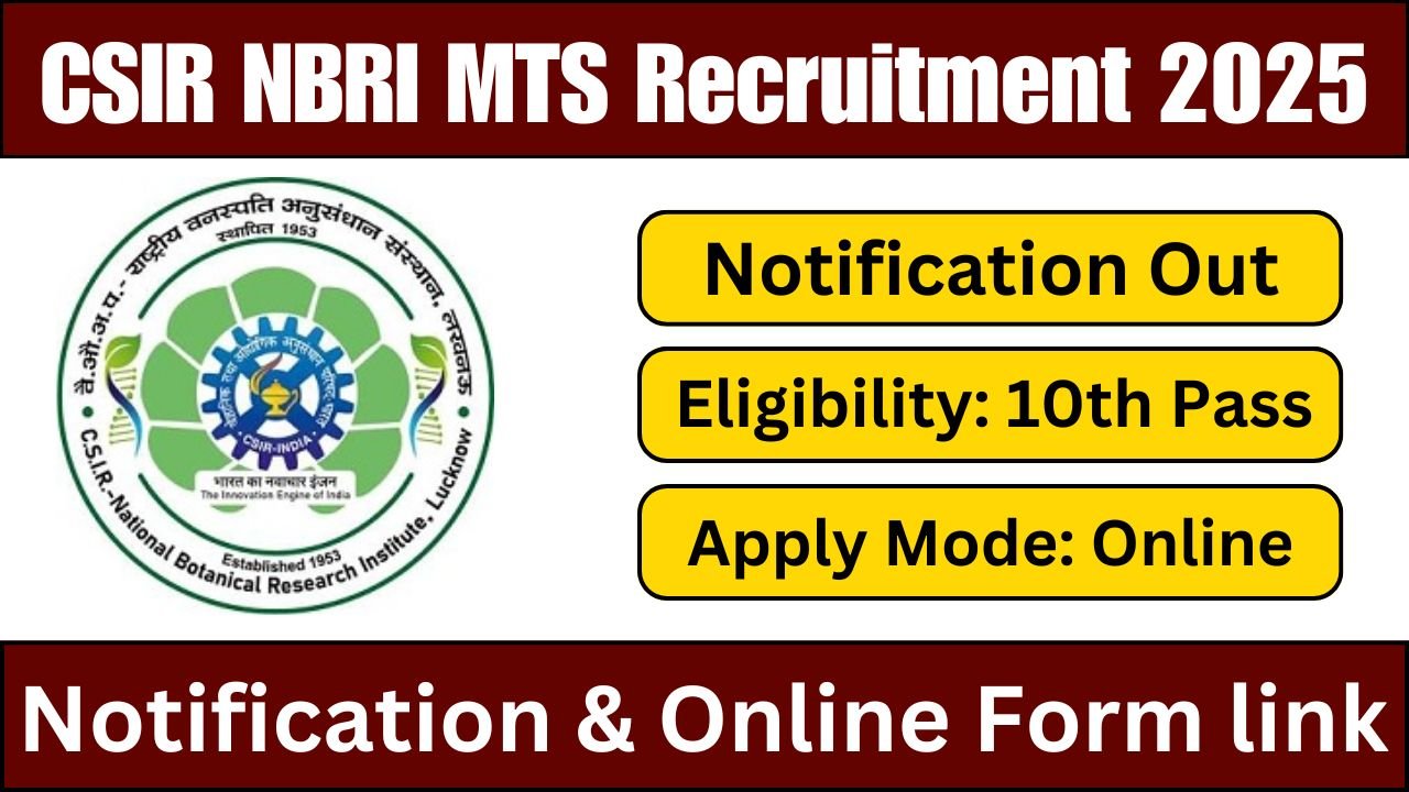 CSIR NBRI MTS Recruitment 2025