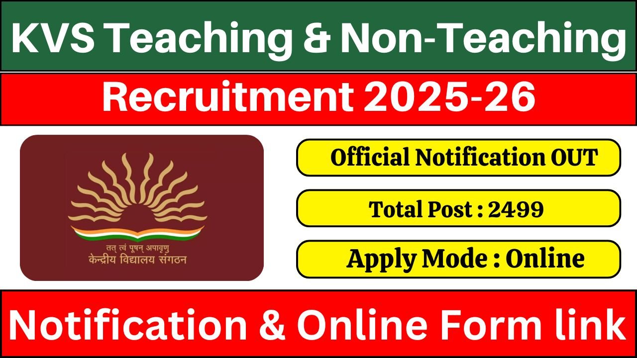 KVS Teaching and Non Teaching Recruitment 2025